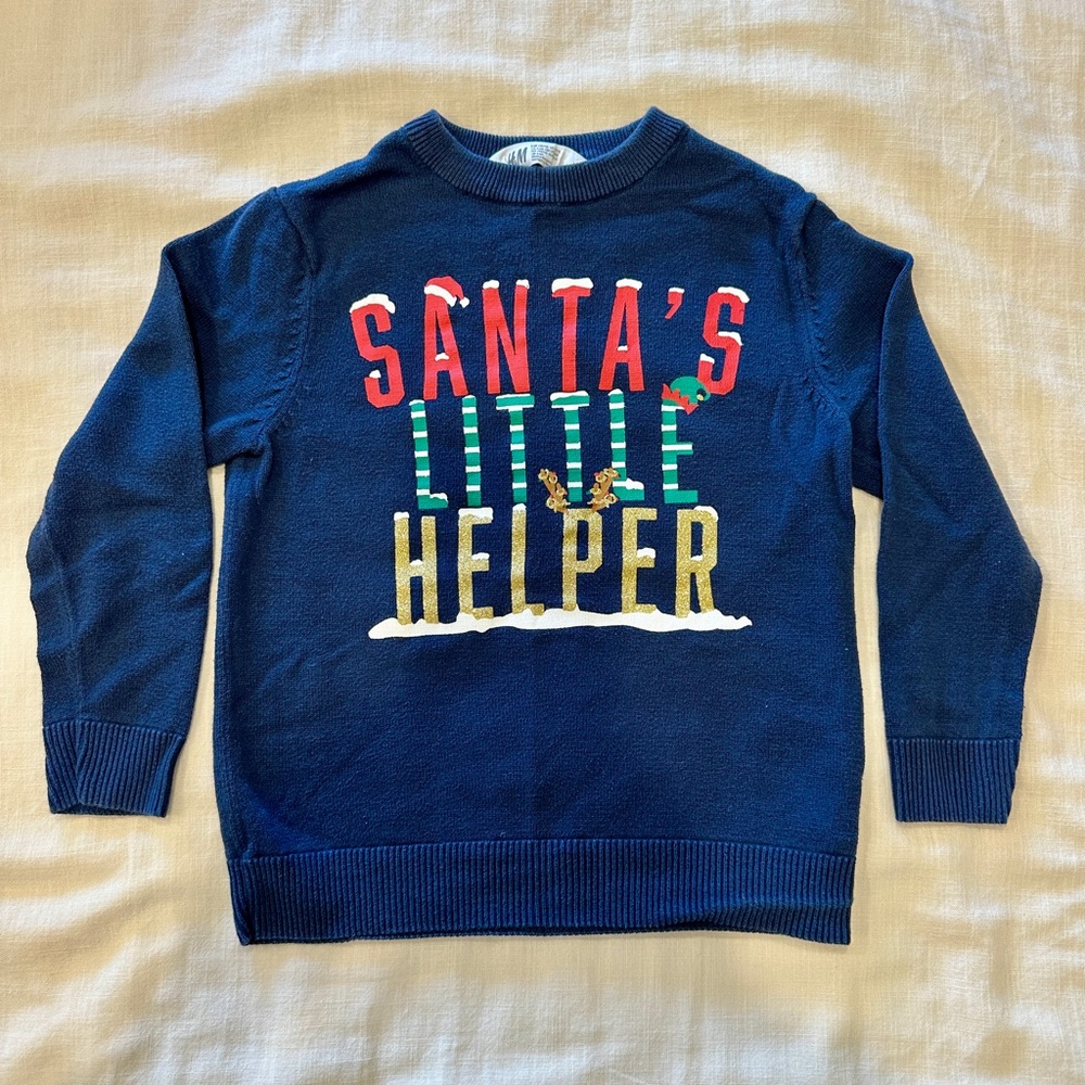 Santa’s Little Helper Christmas Holiday Sweater - H&M Kid Girl/Boy 5T/6